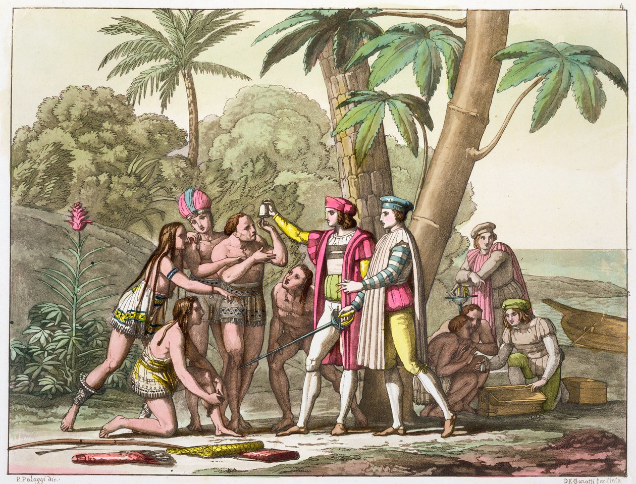 Columbus találkozik a benn szülöttekkel - első kontaktus