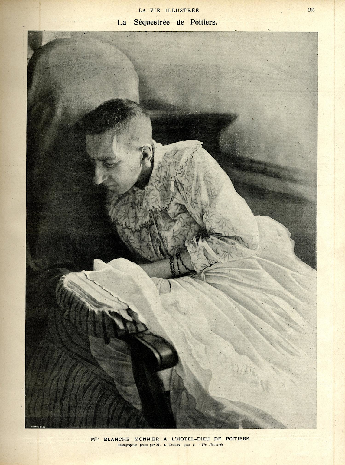 Blanche Monnier 1901-ben a megmentés után - 25 év családi fogság és kínzás áldozata, francia bűnügyi történelem