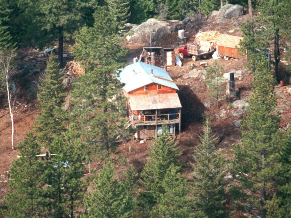 A Weaver család kabinja Ruby Ridge-en légi felvételen